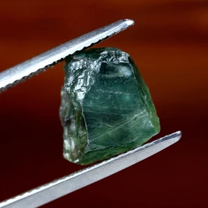 Certified 5.51ct Natural Teal Sapphire SI Clarity Madagascar Rough 10.3x8x5.5 mm - Picture 1 of 8