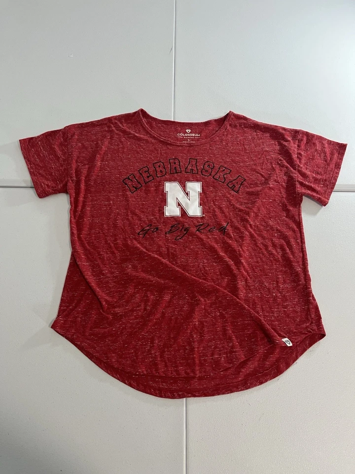 Camiseta Nebraska Cornhuskers Talla Grande Roja y Blanca  Foto 1 de 4