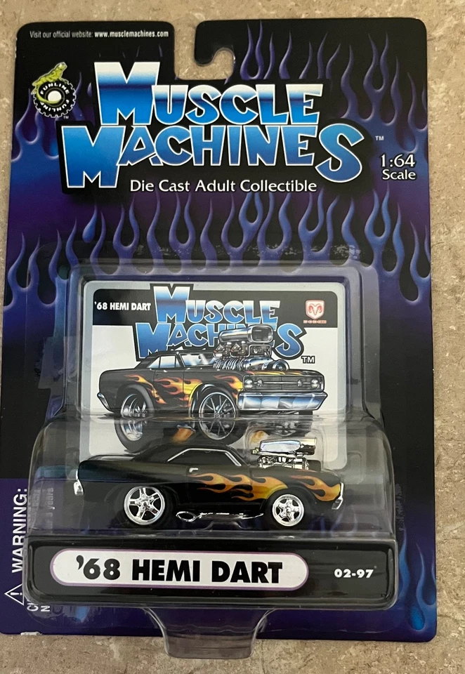 Muscle Machines '68 Dodge HEMI Dart Black 02-97 Die-Cast 1:64 - Image 1 of 3