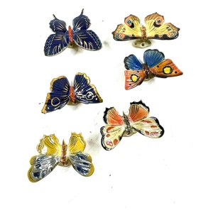 6 Porzellan Figuren Schmetterling Albert Stahl & Co Tischdekoration Vintage - Picture 1 of 2