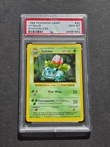 Pokemon PSA 10 SHADOWLESS IVYSAUR 30/102 - 1999 BASE SET NON HOLO - GEM MINT - Bild 1 von 2