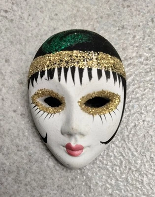 Mardi Gras Handmade Mask Pin-Jewelry - Image 1 of 4