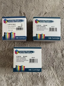3x Compatible HP 301XL Black & Colour Ink Cartridges. 2x Black. 1x Colour - Afbeelding 1 van 5