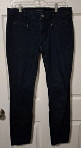 Ann Taylor Modern Skinny Fit Jeans 8 Dark Wash Zip Pockets - Picture 1 of 5