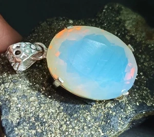 AAA zertifiziert 93,37 ct natürlicher Opal 925 massiv Silber Anhänger loser Edelstein - Bild 1 von 4
