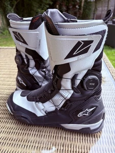 Alpinestars SP-X BOA Motorcycle Motorbike Boots Black Silver. Size 43 8.5 UK - Picture 1 of 8