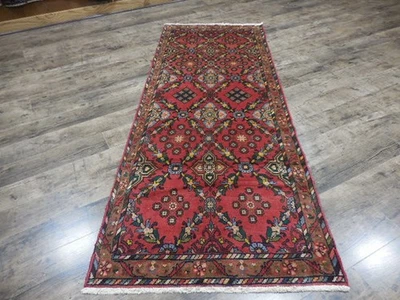 Alfombra turca vintage geométrica de Anatolia, alfombra turca vintage hecha en el pueblo 3,2x8 Foto 1 de 4