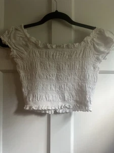 Womens American Eagle Size Small White Crop Top - Picture 1 of 4