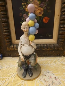 Giuseppe Cappe Figurine Of Grandpa And Balloons By Original Art Works Italy - Picture 1 of 17