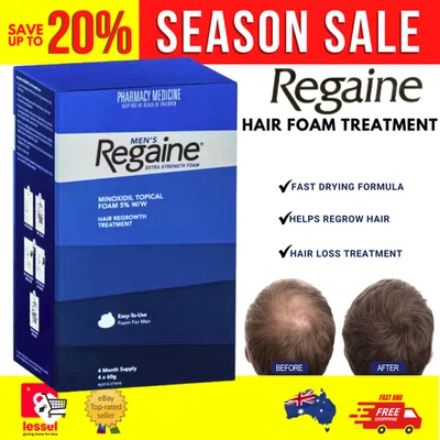 Regaine Mens Extra Strength Foam Hair Growth Hair Loss Treatment 4x60G Regrowth - image 1 of 4
