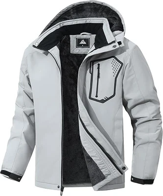 Jaqueta de esqui masculina de inverno – Parka forrada de lã quente, resistente à água para ambientes externos - Imagem 1 de 4