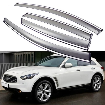 Rain Guards Window Visors Wind Deflectors for 2009-2013 INFINITI FX35 FX37 FX50 - Image 1 of 4