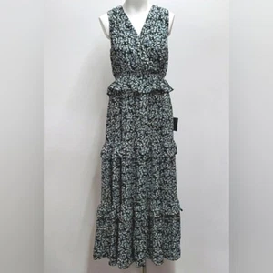 Lulus Spring in Your Step Black Floral Print Tiered Maxi Dress Women's Medium - Picture 1 of 11