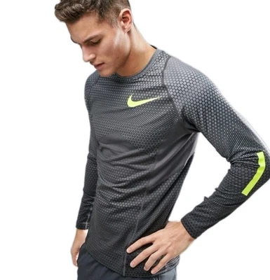 Nike Training Hyperwarm Hexodome Sweat In Grey Size Medium - Image 1 of 4