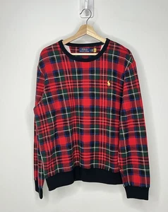 Polo Ralph Lauren Tartan Bufalo Check Plaid Girocollo Grande Pile Natale - Foto 1 di 10