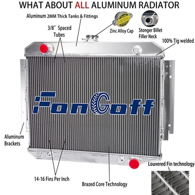 CC889 3 Row Radiator For 1971-79 Dodge D100 D150 D200 W100 W200 V8 5.2L 5.9L US Foto 1 de 4