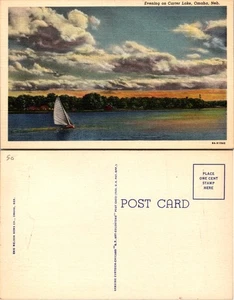 Schöner Abend am Carter Lake Nebraska Postkarte - Bild 1 von 1