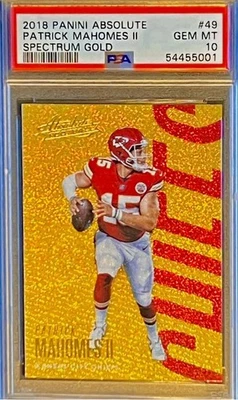 POP 40 PSA 10 Patrick Mahomes 2018 Absolute Spectrum Gold Sparkle Glitter READ - Image 1 of 4