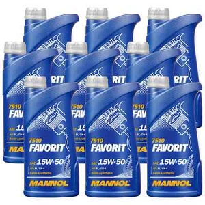 9x1 L MANNOL Favorit 15W-50 Motoröl API SL/CH-4 for gasoline und diesel engines - Bild 1 von 3