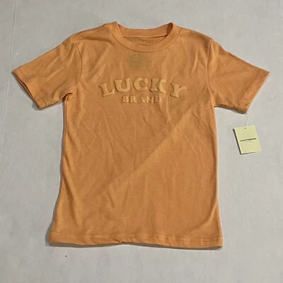 NWT Lucky Brand Orange Logo Youth Kids Boys Short-Sleeve T-Shirt Size 6 - Image 1 of 3