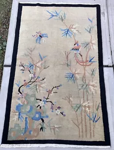 c1910s ANTIQUE MINT ART DECO WALTER NICHOLS CHINESE RUG SIZE 5.10X2.11 Ft - Picture 1 of 6
