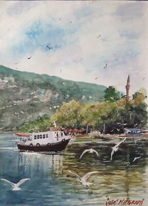 Pintura Original Acuarela 11" x 15" "Gaviotas" NO ES UNA IMPRESIÓN - Imagen 1 de 6