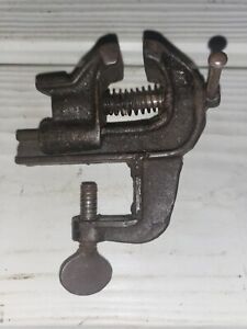 Vintage Miniature Bench Vise Tool w/Anvil Surface Garage Shop Dealership Service
