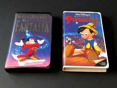 Walt Disney Masterpiece VHS Tapes Fantasia and Pinocchio RARE #1132 #239 Foto 1 de 4