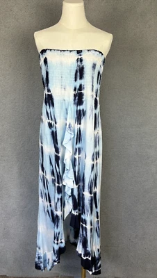 Raviya без бретелек прикрытие платье с оборками кромки XL темно-синий галстук краситель новый с ярлыками. - Изображение 1 из 4