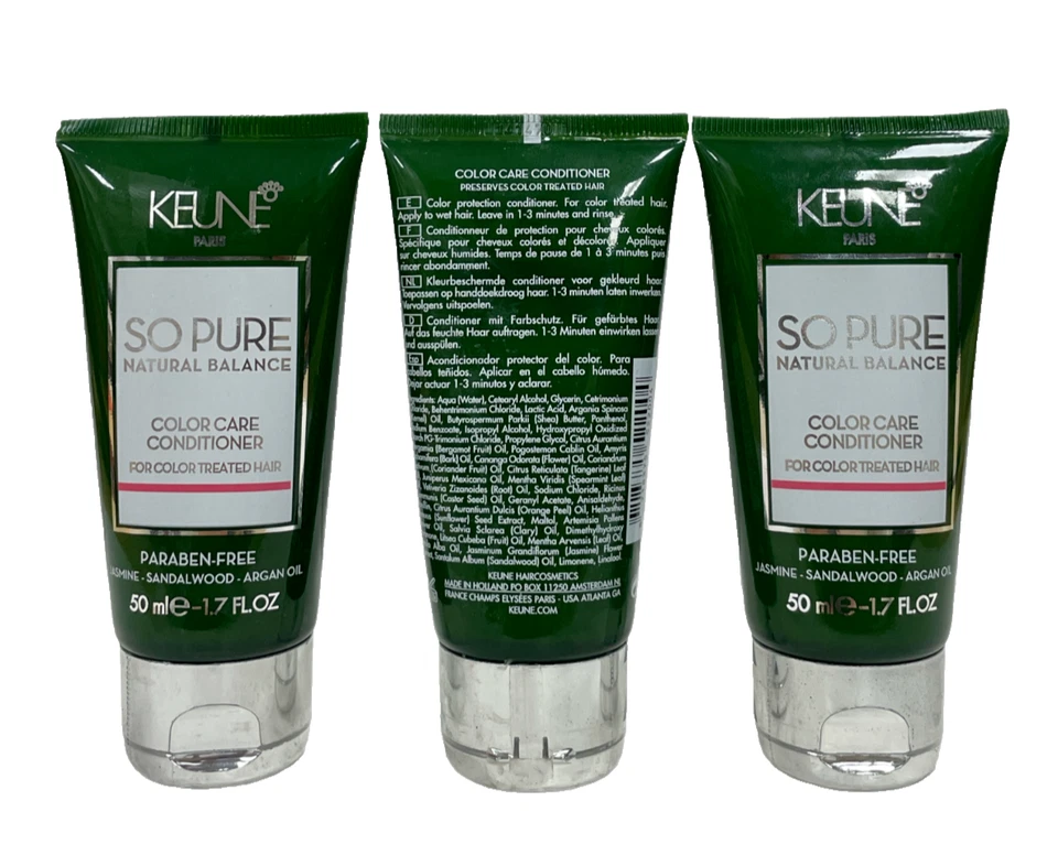 Keune So Pure Color Care Conditioner Lot of 3 (50ml/1.7fl.oz)ea NEW SEALED - Image 1 of 1