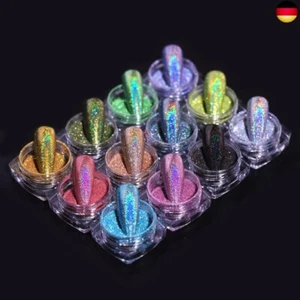 MKNZOME 12 Farben Chrome Nail Powder, Nagel Pulver Pigment für Nägel Nagelpuder - Bild 1 von 9