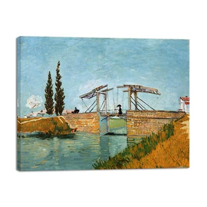 Canvas Wall Art Langlois Bridge at Arles by Van Gogh Paintings Repro Art Print - Picture 1 of 6