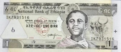 Ethiopia 1 Birr 2008 Bill. Banknote UNC Condition. Single One Ethiopian Birr - Image 1 of 2