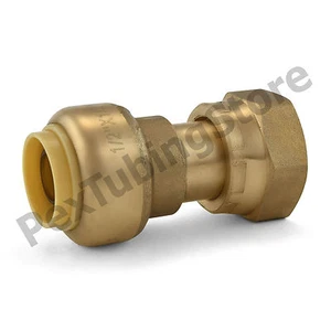 (10) 1/2" Sharkbite Style Push-Fit x 1/2" FNPT LF Brass FNPT Swivel Adapters - Picture 1 of 2