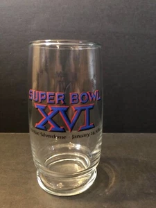 VINTAGE SUPERBOWL XVI AT PONTIAC SILVERDOME 24. JANUAR 1982 GLAS TOP ZUSTAND - Bild 1 von 2