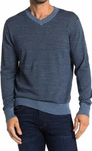 Grayers Yarmouth Herrenpullover V-Ausschnitt Bleecker Streifenmuster Large marineblau neu mit Etikett - Bild 1 von 4