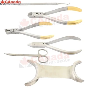 Set of 6 Orthodontics Wire Bending Forming Loop Cotton Tissue Scissors Retractor - Picture 1 of 8
