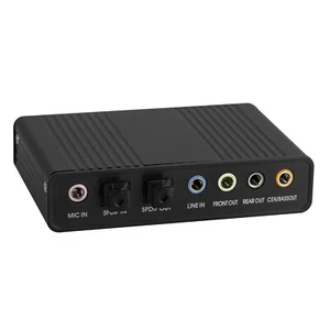 PC USB Sound Card 5.1CH 3.5mm Jack Adapter Digital Optic Audio Pass Through Box - Picture 1 of 8