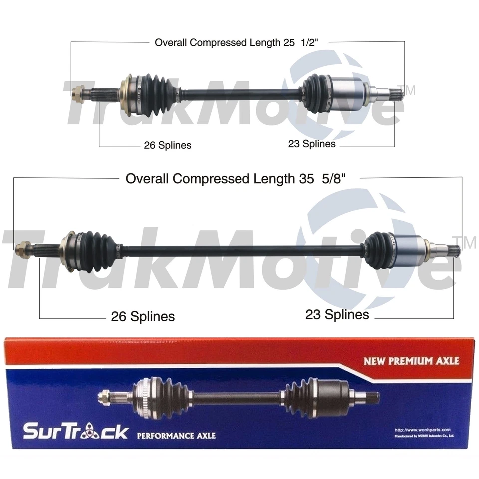 SurTrack Pair Set of 2 Front CV Axle Shafts For Scion IQ 1.3 L4 2012-2015 - Изображение 1 из 1