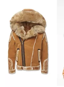 JORDAN CRAIG cognac color SHEARLING JACKET - Picture 1 of 6