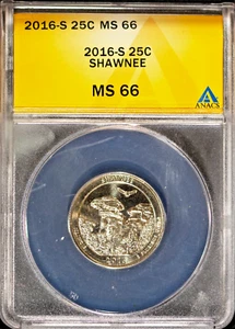 2016-S 25c Clad Shawnee MS 66 ANACS # 6293637 + Bonus - Picture 1 of 2