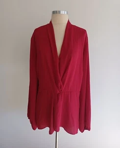 City Chic Size L Top Knot Front NEW Plus Size Red business formal corporate - Picture 1 of 7
