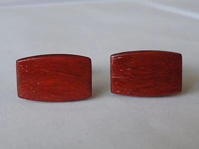 Padauk Wood Cufflinks--Exotic Hardwood Wooden Formal Novelty Beautiful  - Image 1 of 4