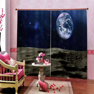 Map Uneven Earth Printing 3D Blockout Curtains Fabric Window - Bild 1 von 8
