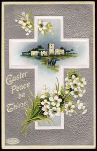 Easter Holy Cross Embossed Birn Brothers Postcard - Picture 1 of 2