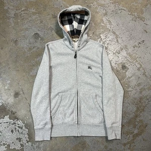 Burberry Brit Nova Check Gray Hoodie Large Men Designer London - Picture 1 of 6