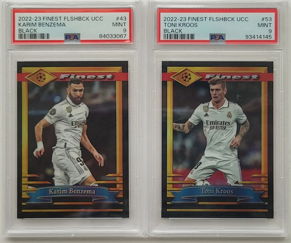 2022-23 Topps Finest Flashbacks UEFA Base Black Refractor /25 - Graded - Image 1 of 1