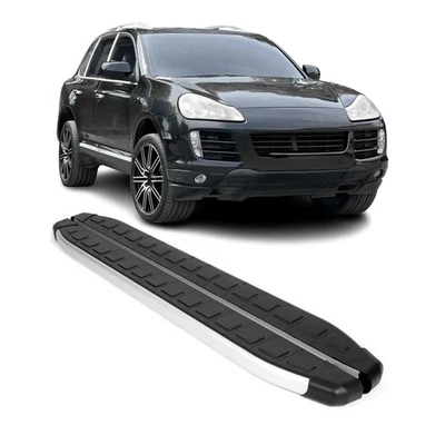 Alu Side Step Nerf Bars Running Board for Porsche Cayenne 2003-2010 Black Silver - Image 1 of 4