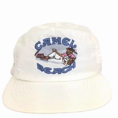 Vtg Joe Camel Beach Hat Cigarettes Tobacco Golf Vacation Nylon Snapback Ball Cap - Image 1 of 4
