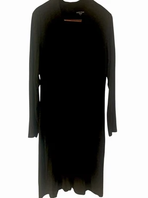 Eileen Fisher 木炭灰色粘纤球衣 V 领连衣裙 L 码 — 第 1/4 张图片